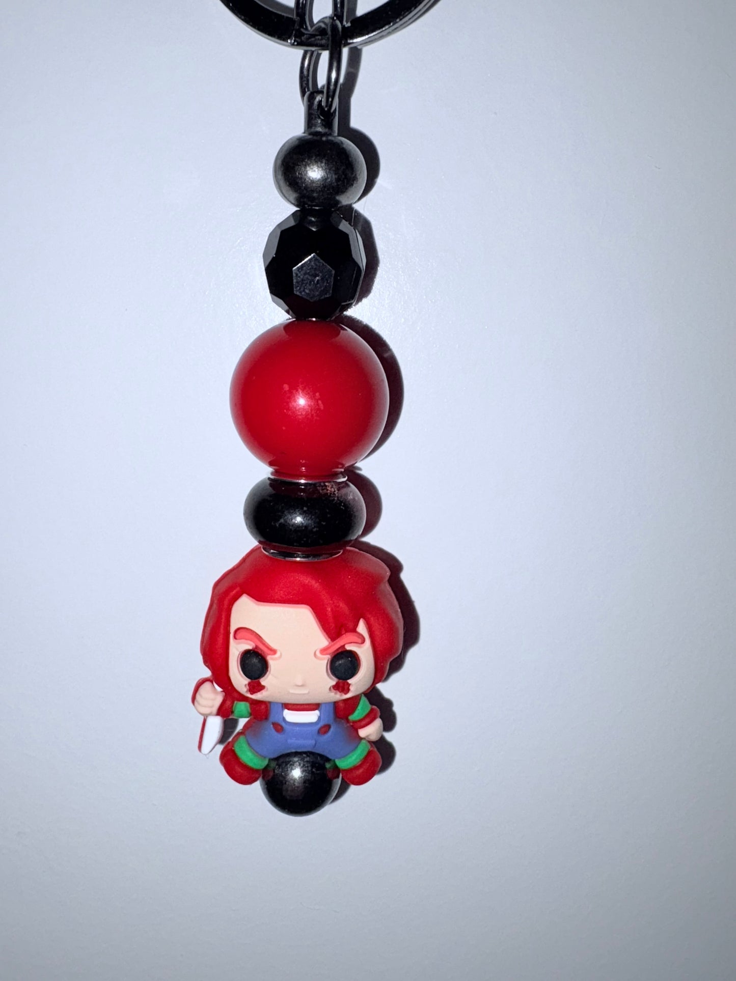 Keychain with Chucky focal and quality beads handmade