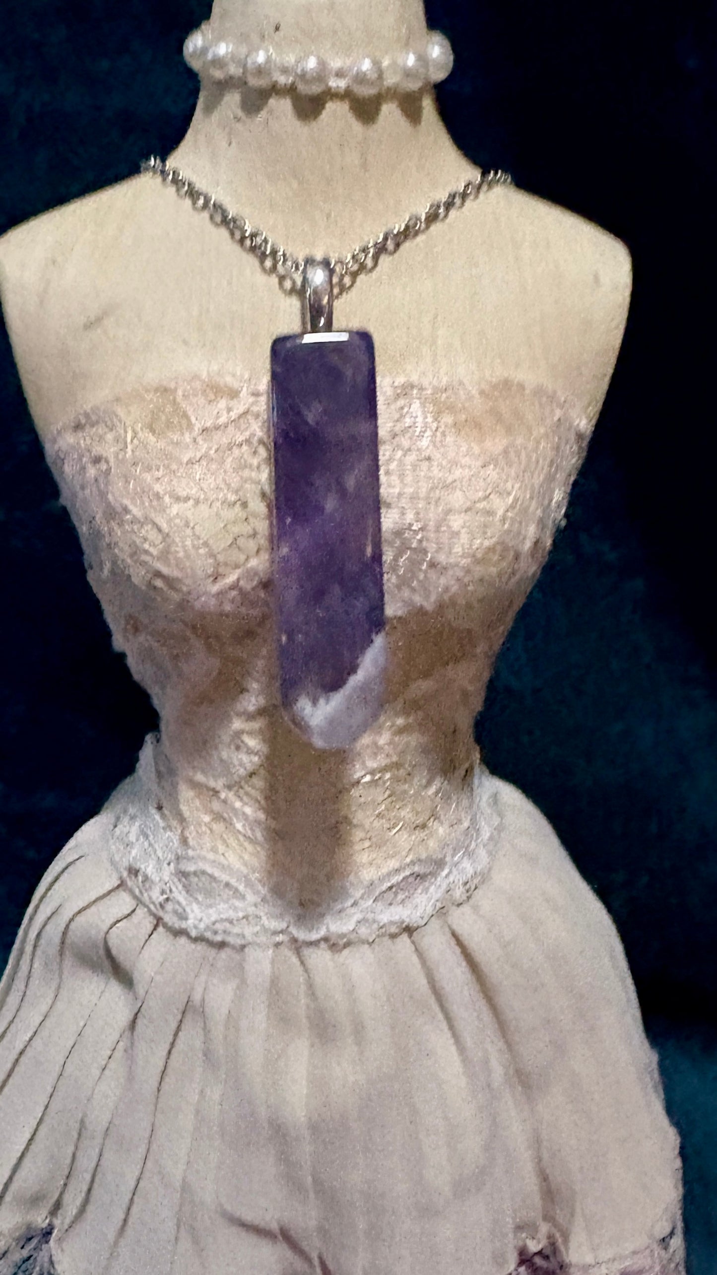 Amethyst stone on 18k gf necklace