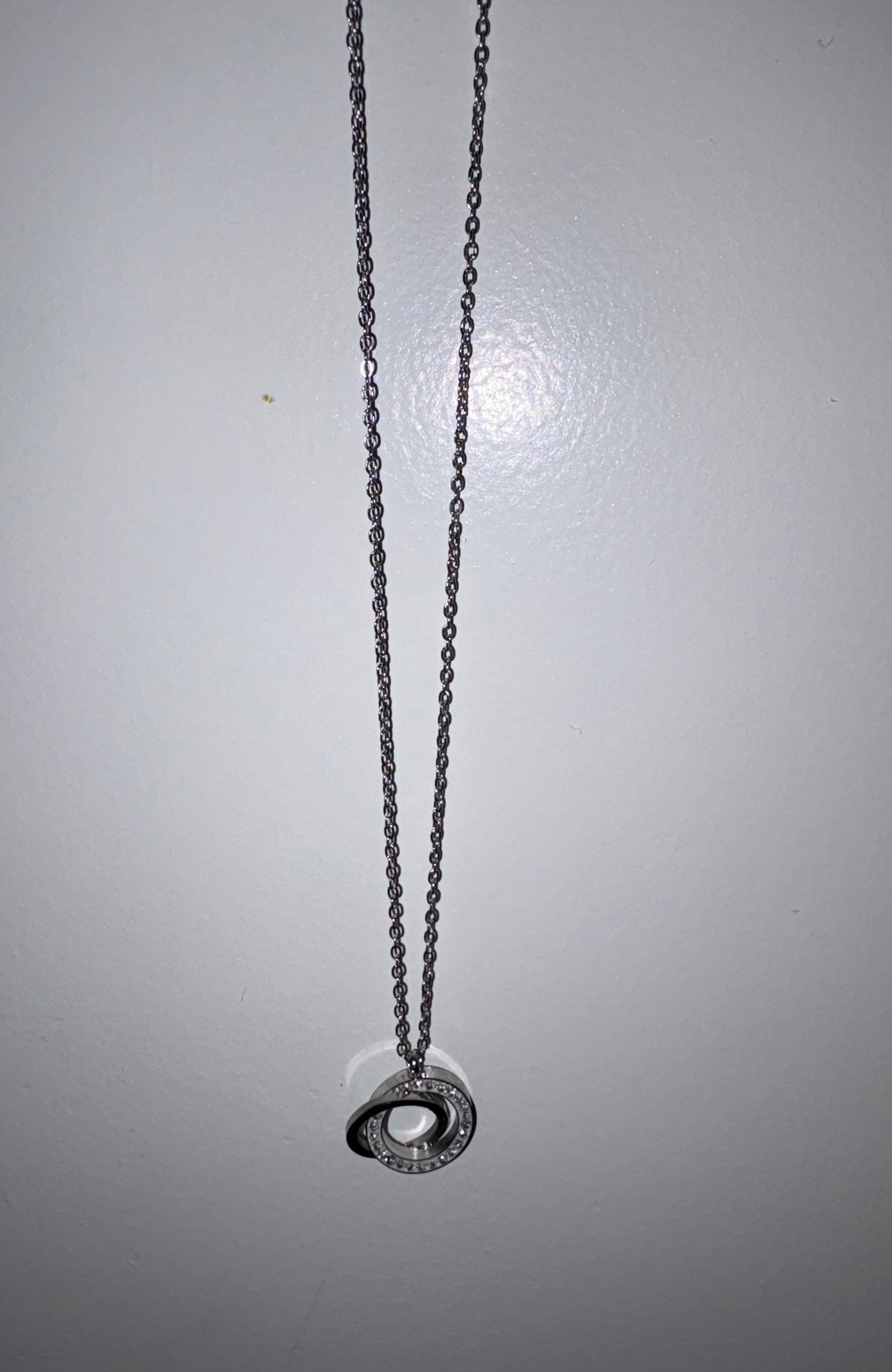 Duo ring necklace-with Rhinestones