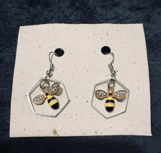 Honey Bee Earrings - Dangle