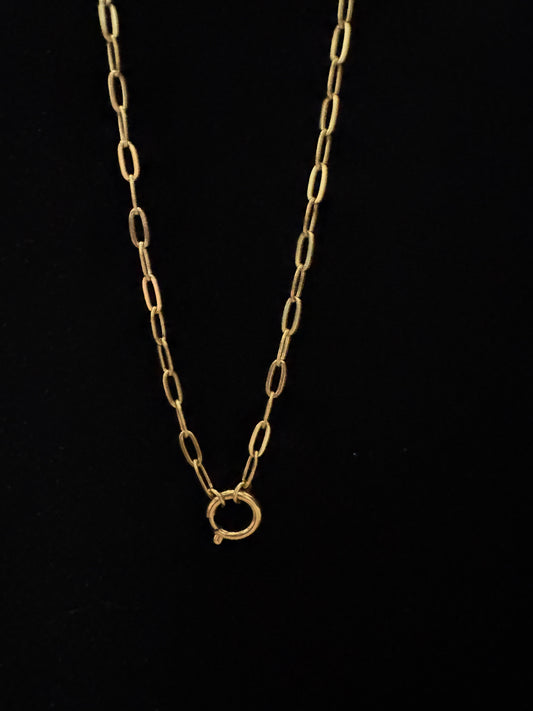 Minimalist paper clip charm necklace