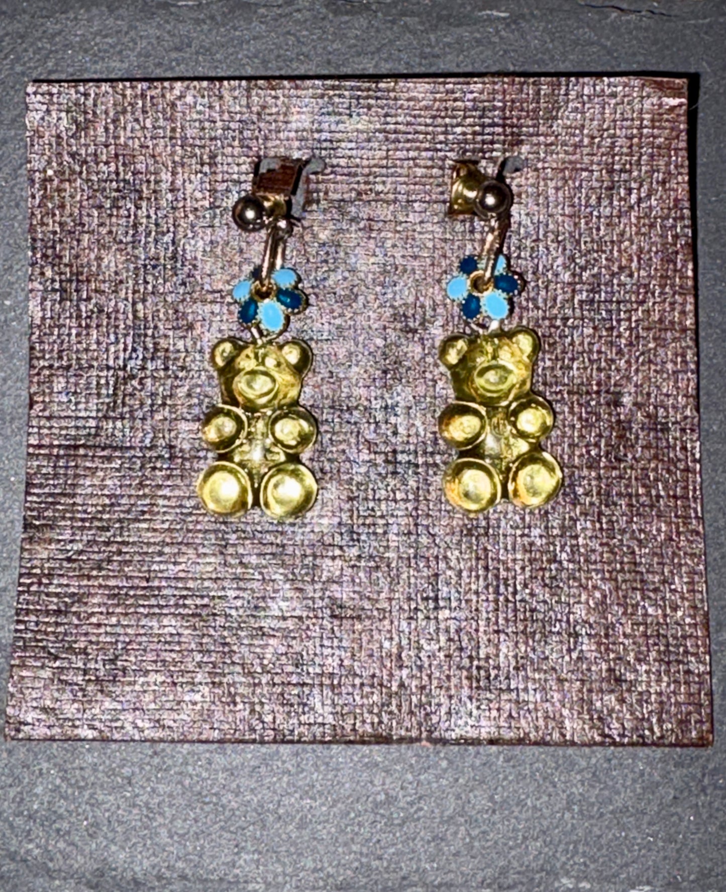 Bear-dangle earrings -handmade
