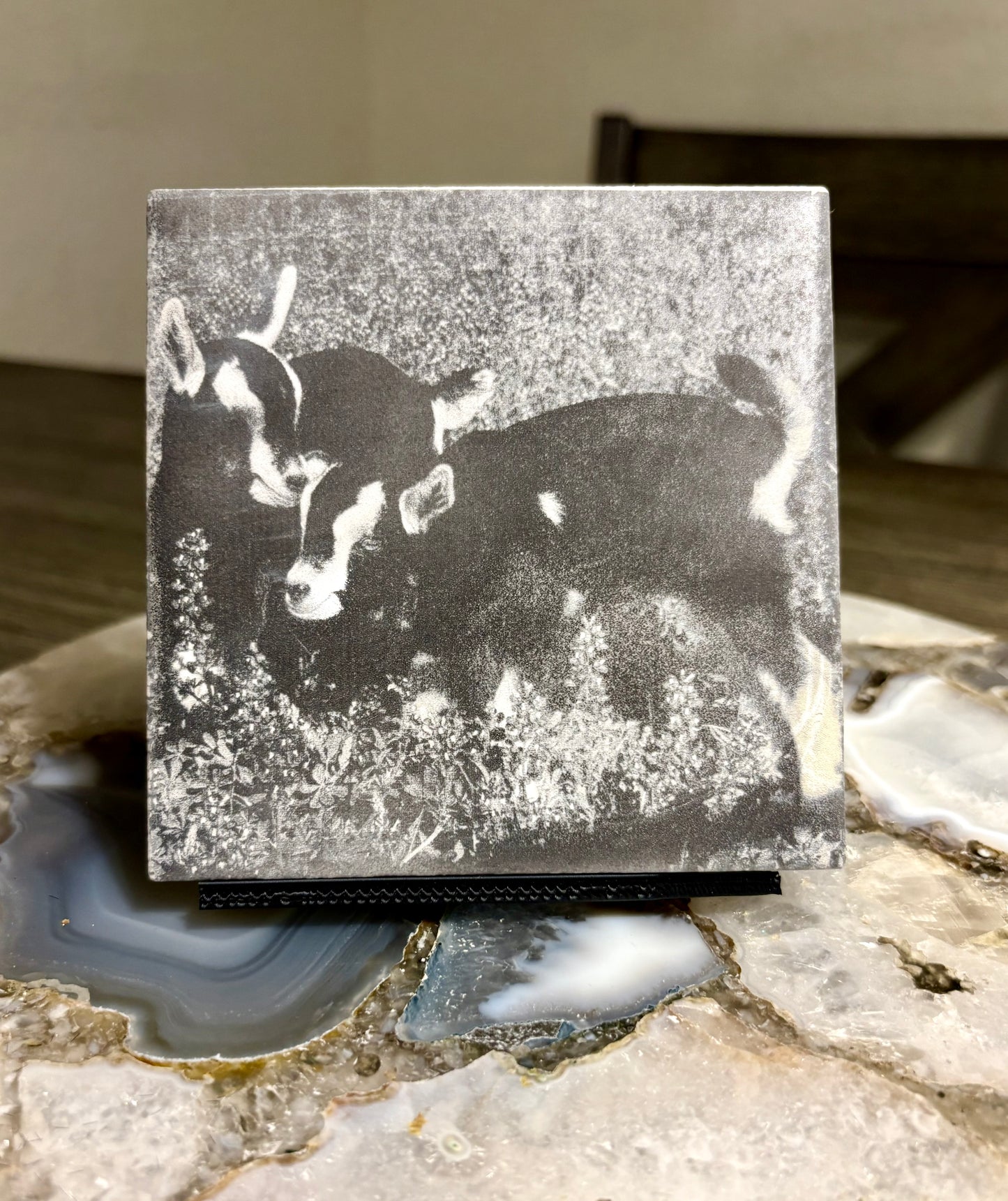 Laser engraved tiles