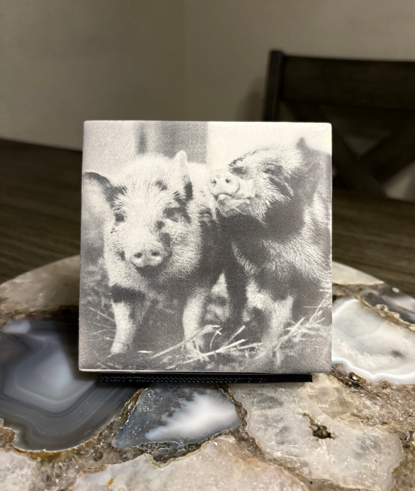 Laser engraved tiles