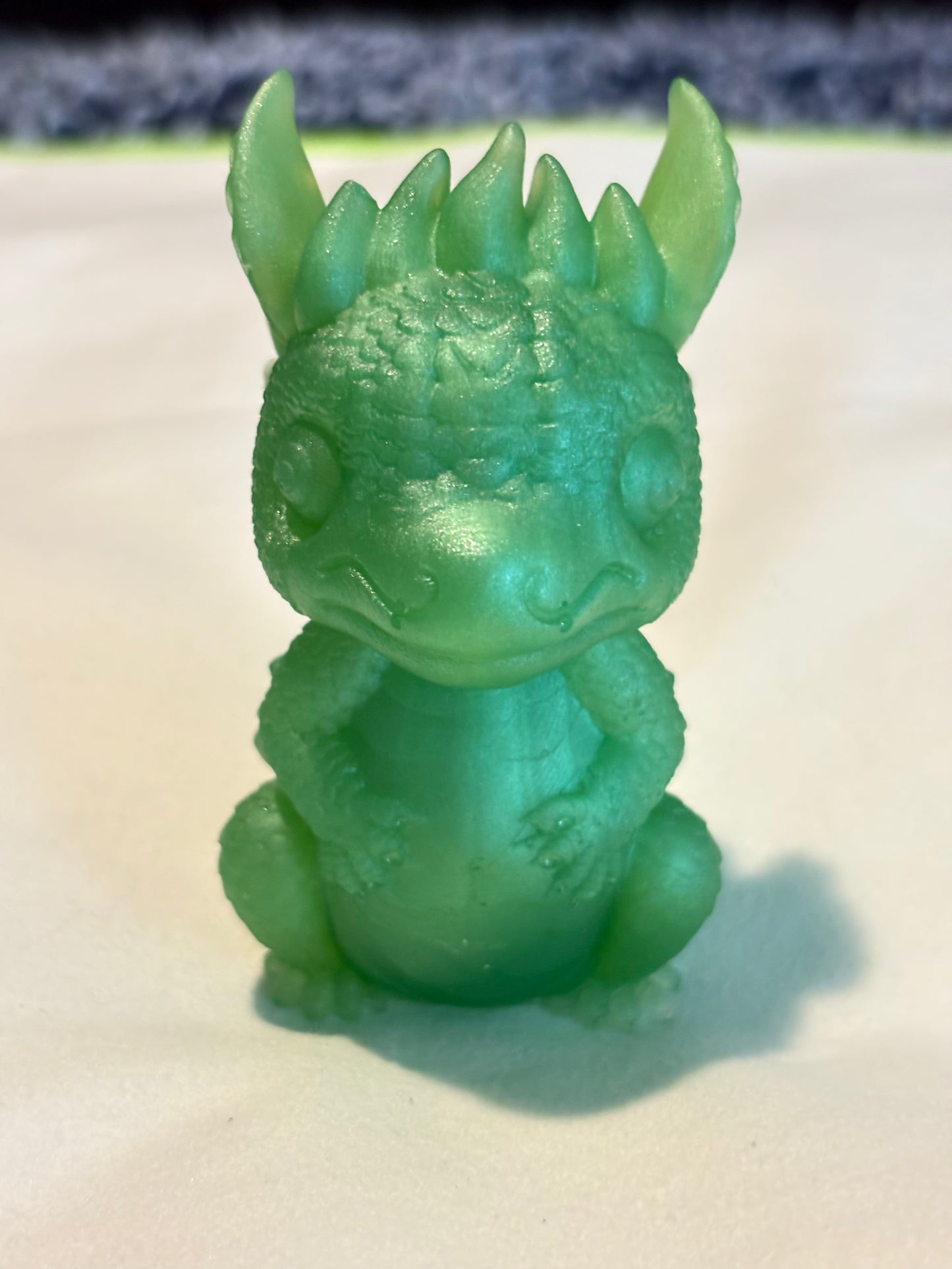 Baby Dragon Light Green Resin Art 