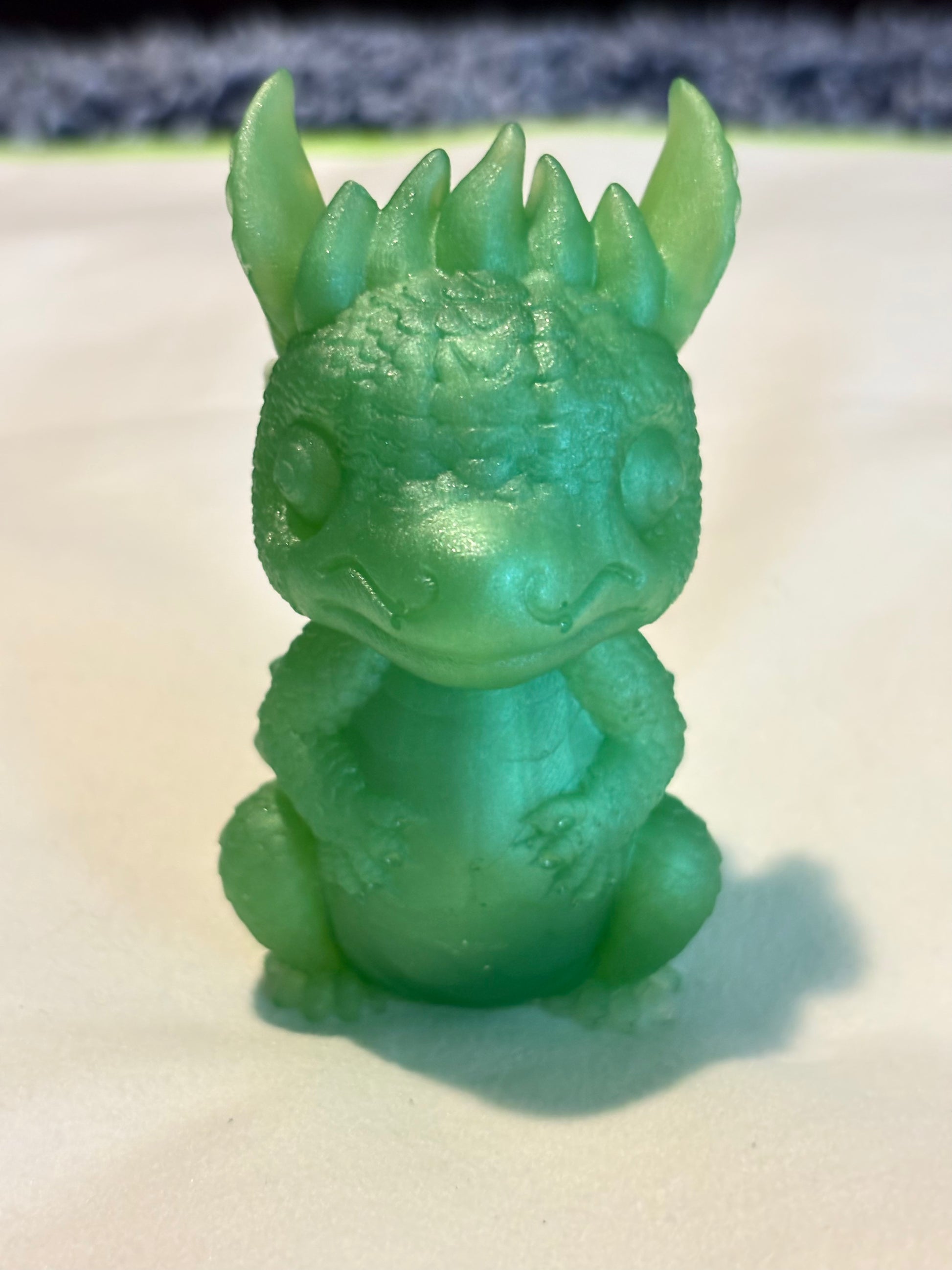 Baby Dragon Light Green Resin Art 