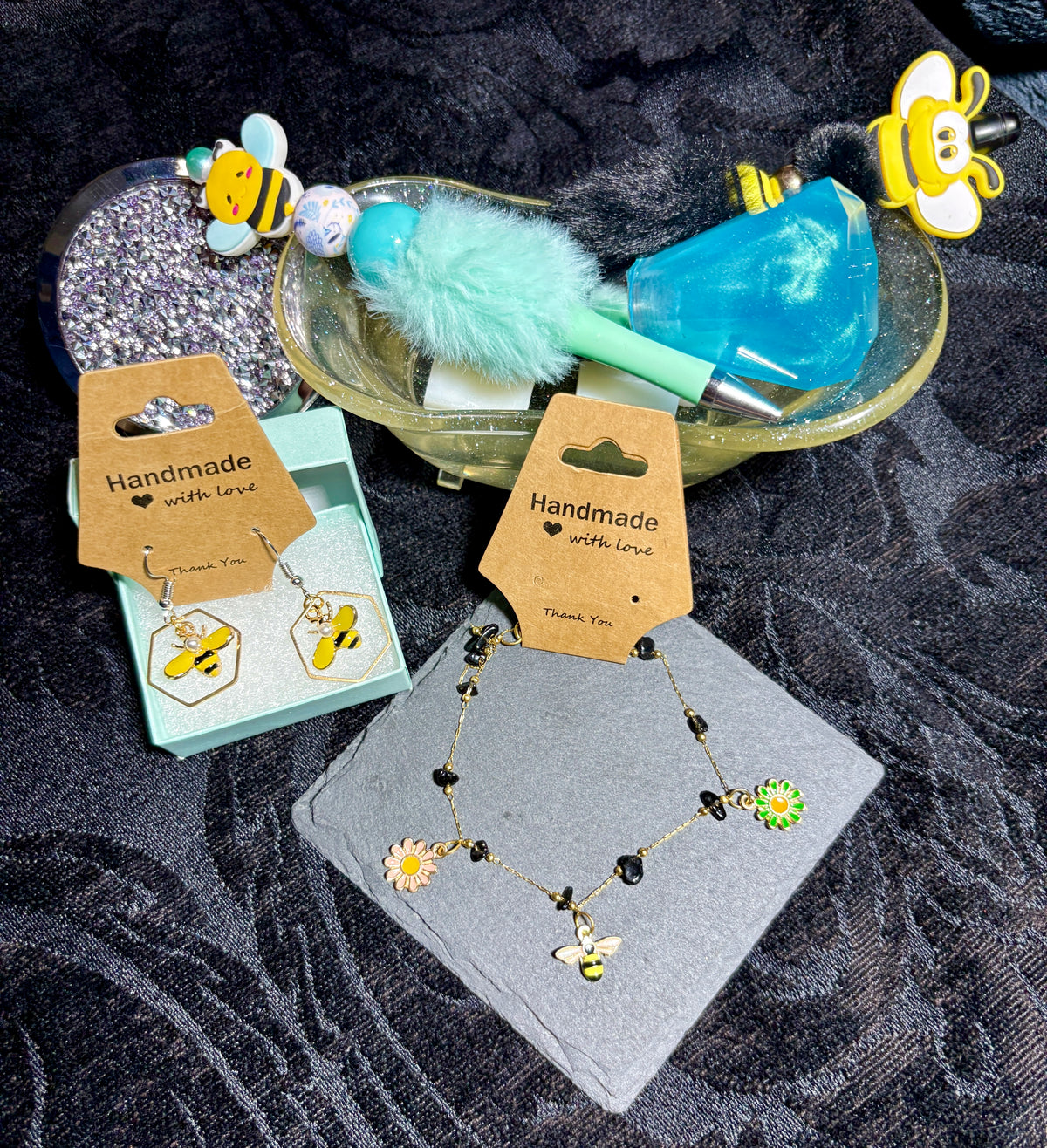 Honey Bee Earrings - Dangle