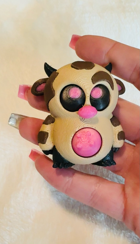 3-D printed Fidget - Belly Rub Cow