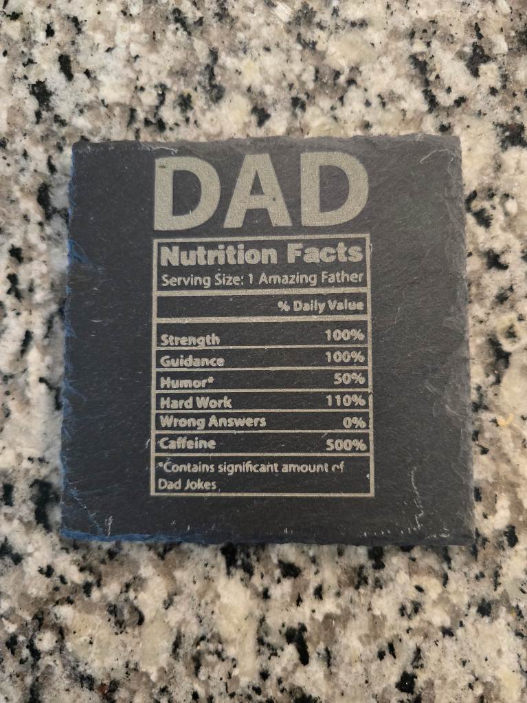 Laser Engraved Father’s Day coasters