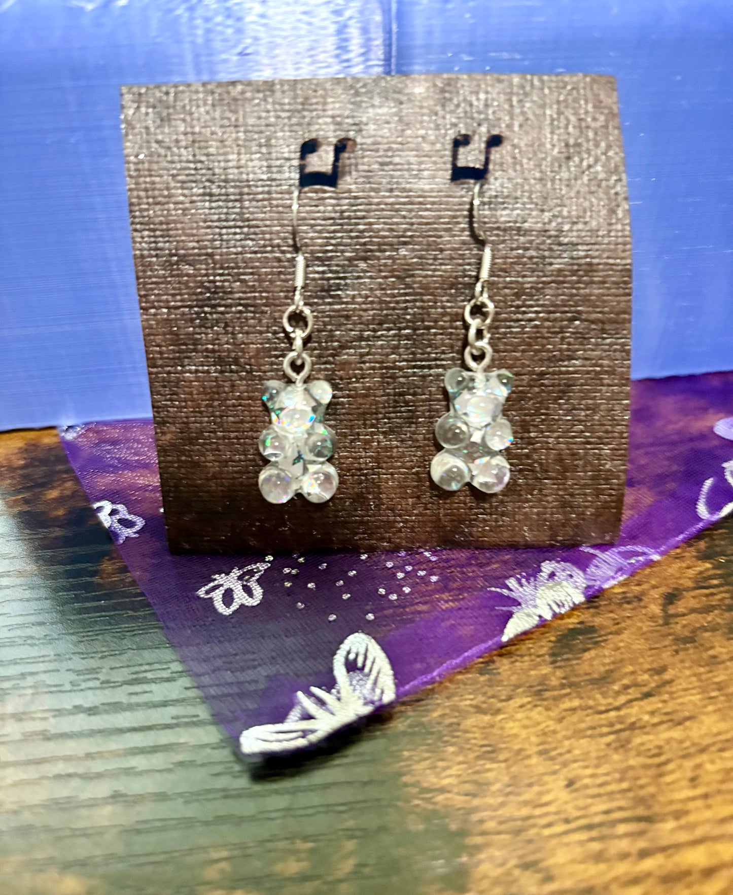 Bear dangle earrings handmade