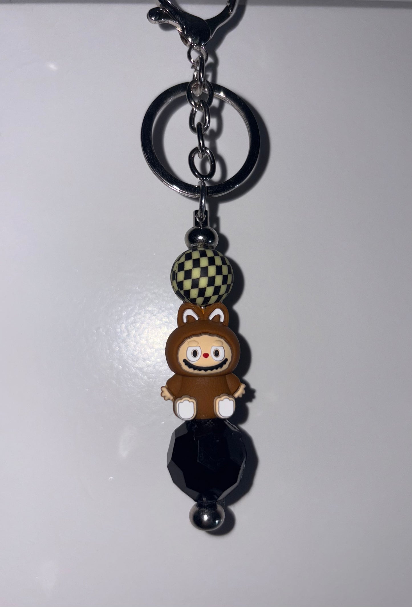 Keychain with LaBuBu sitting focal and quality beads handmade