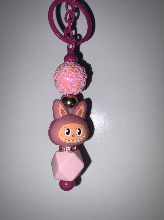 Keychain with LaBuBu focal and quality beads handmade