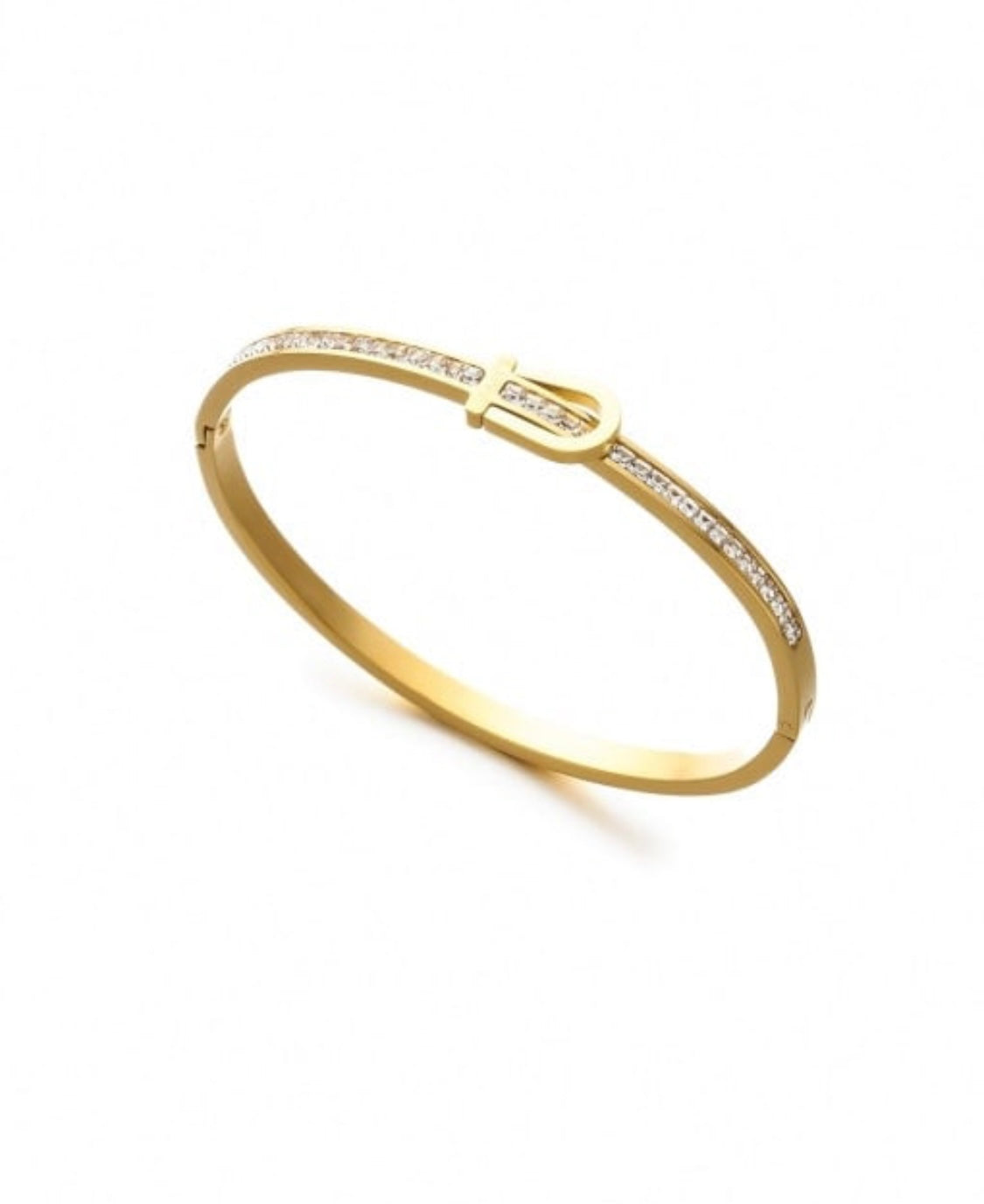 Bangle bracelet-accented - hidden hinge
