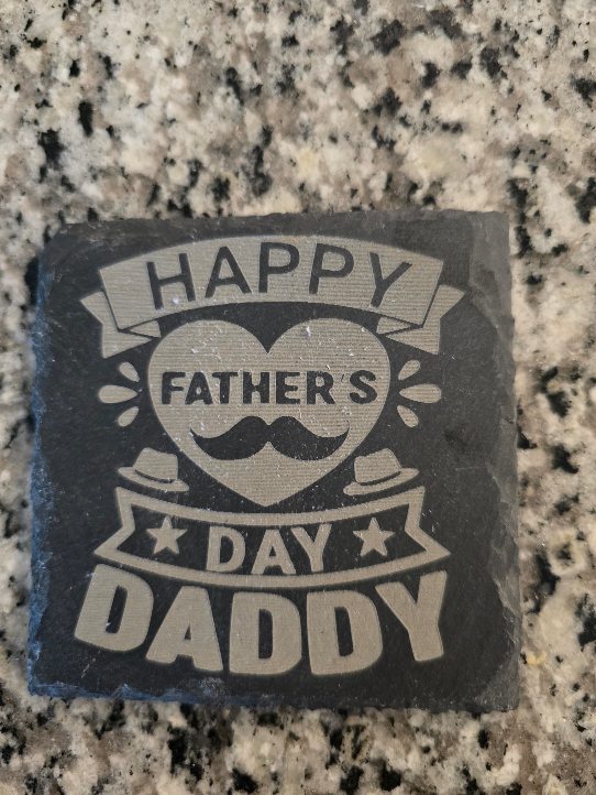 Laser Engraved Father’s Day coasters